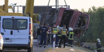 16.08.2026. Wypadek polskiego autokaru na Węgrzech / Fot. PAP/EPA/ZOLTAN MATHE