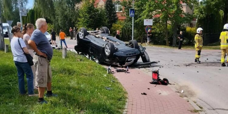 11.08.2026. Małogoszcz. Wypadek / Fot. Słuchacz Radia Kielce