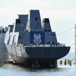 ORP „Wicher” zwodowany - Radio Kielce 13.08.2026. Gdynia. Wodowanie fregaty ORP Wicher na Zatoce Gdańskiej. ORP Wicher jest pierwszą z trzech wielozadaniowych fregat nowej generacji budowanych w ramach programu „Miecznik” / Fot. PAP - Andrzej Jackowski