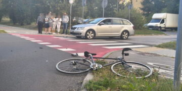 Potrącenie na ścieżce rowerowej