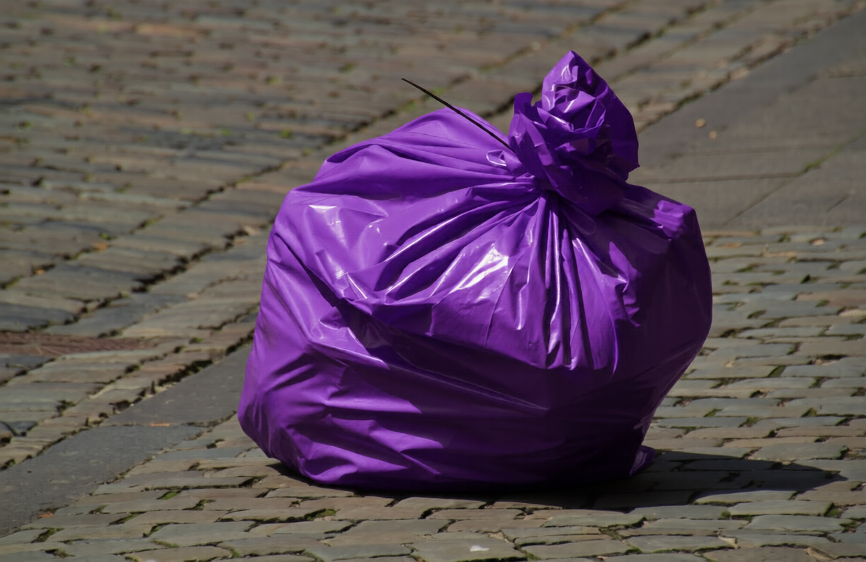 Bezpłatnie odbiorą fioletowe worki, ale sprawdzą ich zawartość