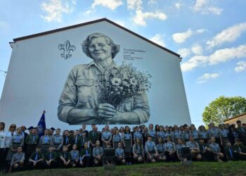 27.09.2026. Łopuszno. Mural poświęcony druhnie Natalii Machałowej / Fot. Anna Głąb - Radio Kielce
