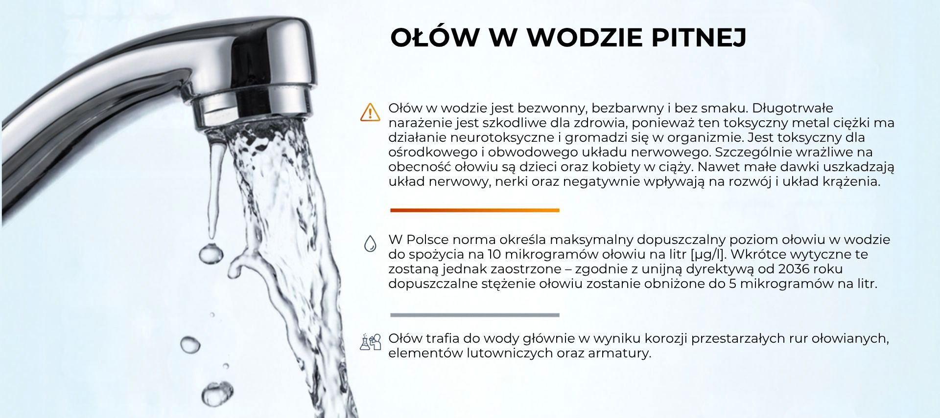 Ołów w wodzie / grafika: canva.com