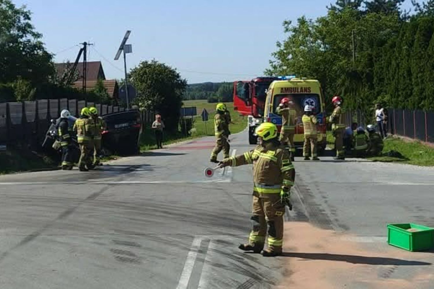 Zderzenie w gminie Słupia Konecka. Jedna osoba w szpitalu