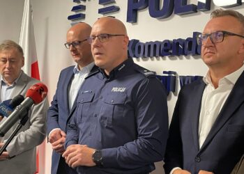 09.10.2026. Sandomierz. Konferencja dot. bezpieczeństwa w szkołach w KPP w Sandomierzu / Fot. Grażyna Szlęzak-Wójcik - Radio Kielce