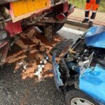 20.10.2026. Zawada w powiecie opatowski. Zderzenie samochodu osobowego z ciężarówką / Fot. policja