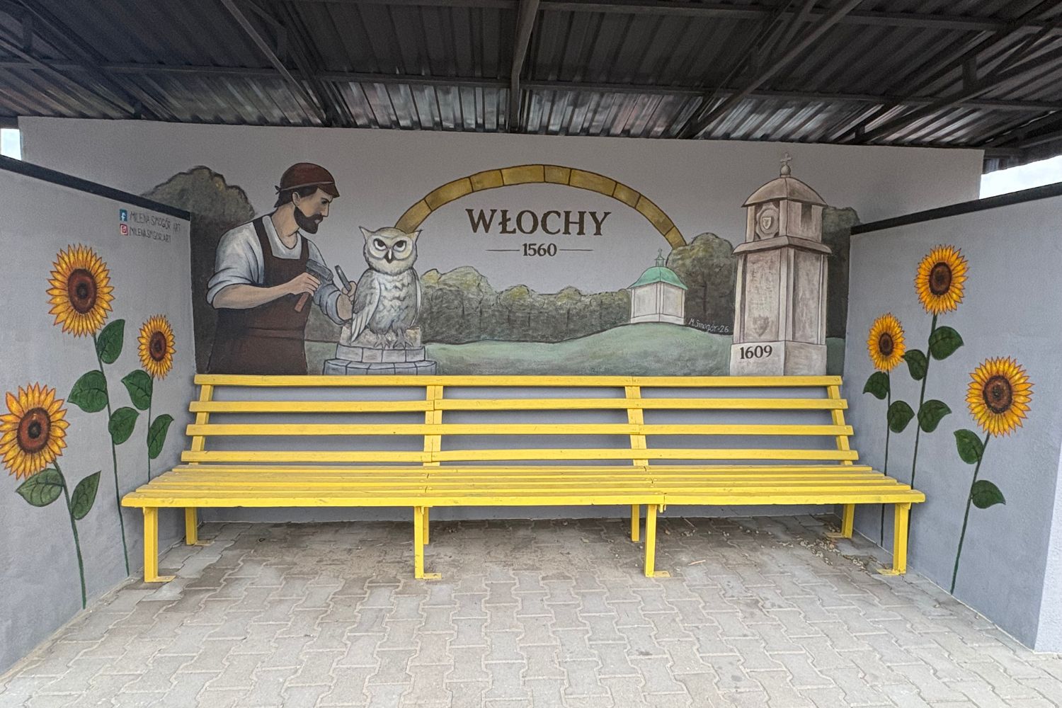 Historyczny mural we Włochach