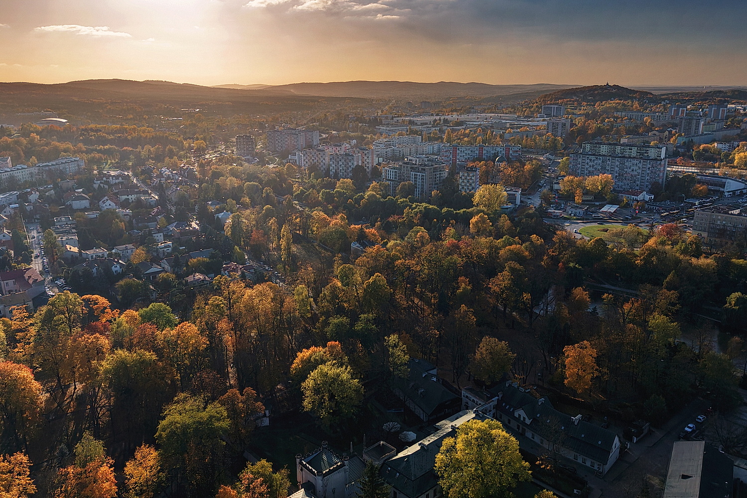 Kielce. Jesień nad miastem