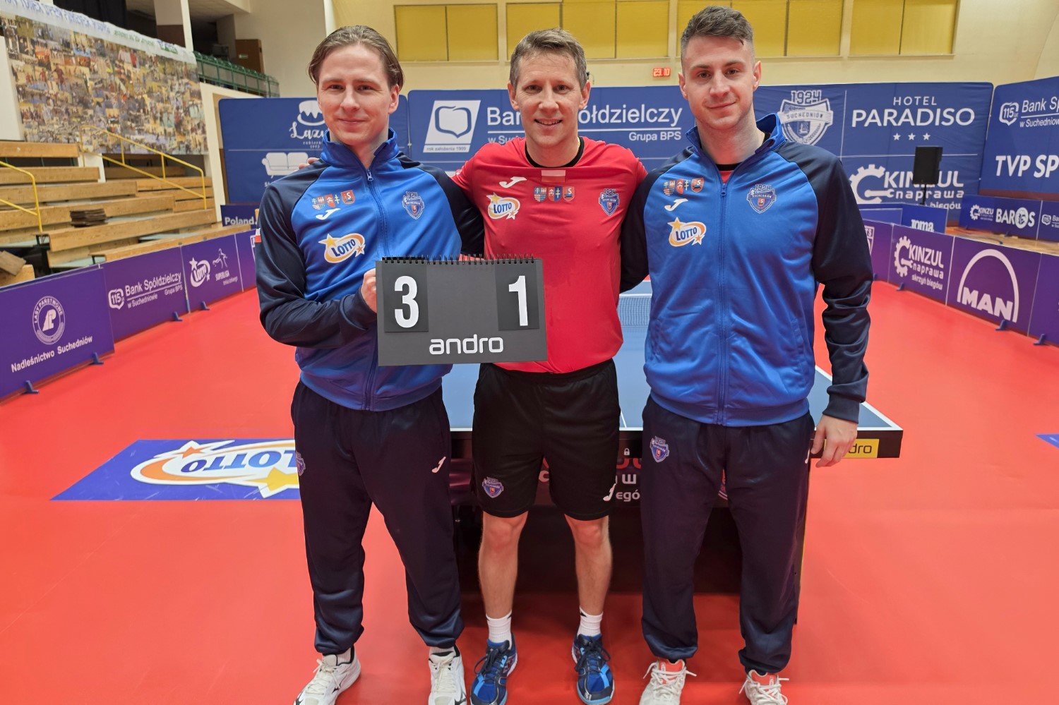 23.10.2026. Suchedniów. Mecz 5. kolejki Lotto Superligi tenisistów stołowych Orlicz 1924 Suchedniów - Energa Manekin Toruń / Fot. Maciej Makuła - Radio Kielce