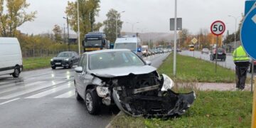 Kolizja na ul. Krakowskiej powodem porannych korków