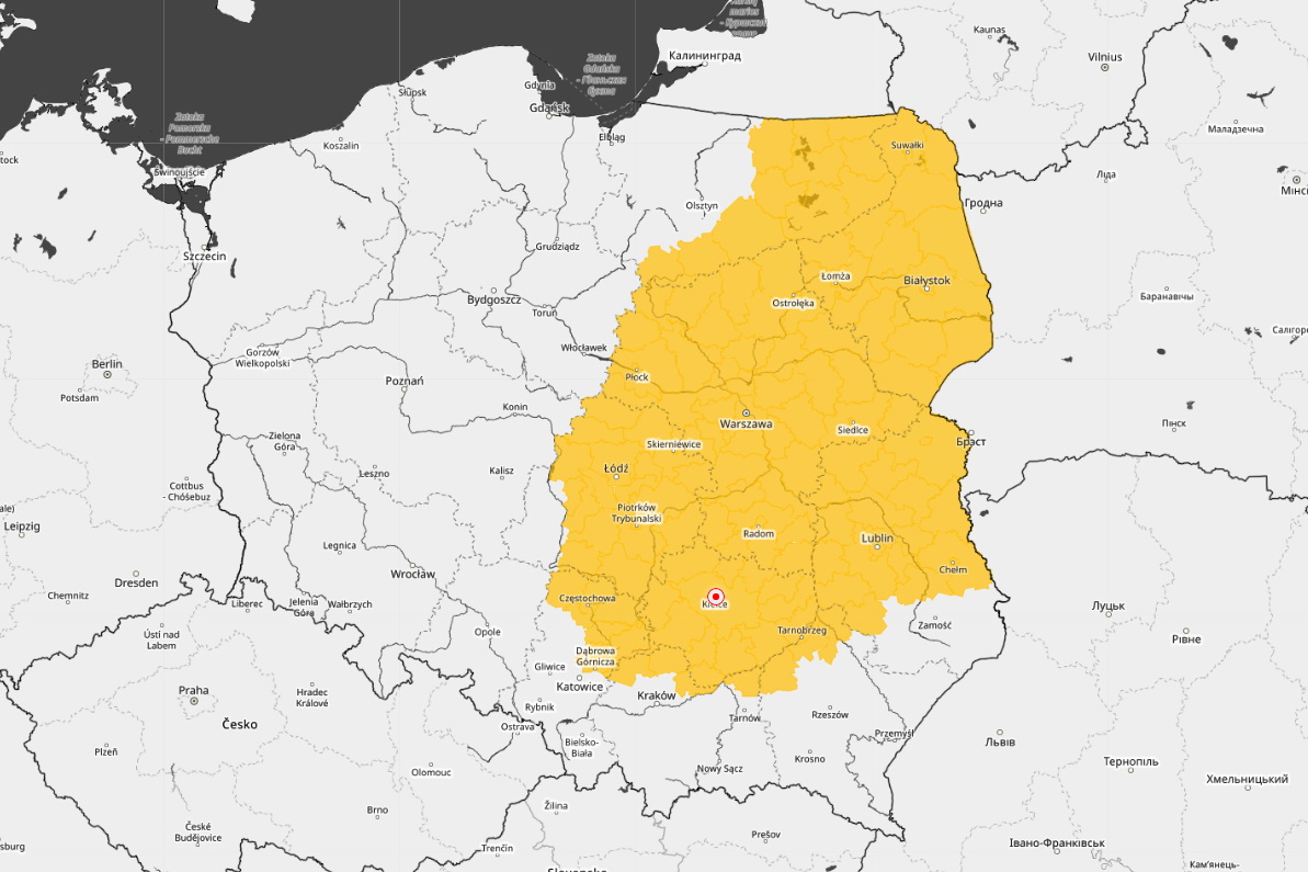 Świętokrzyskie w strefie żółtych alertów. Dwie noce dadzą nam w kość